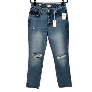 Good American Womens Good 90s Icon Straight Leg Jeans Size 12 / Waist 31